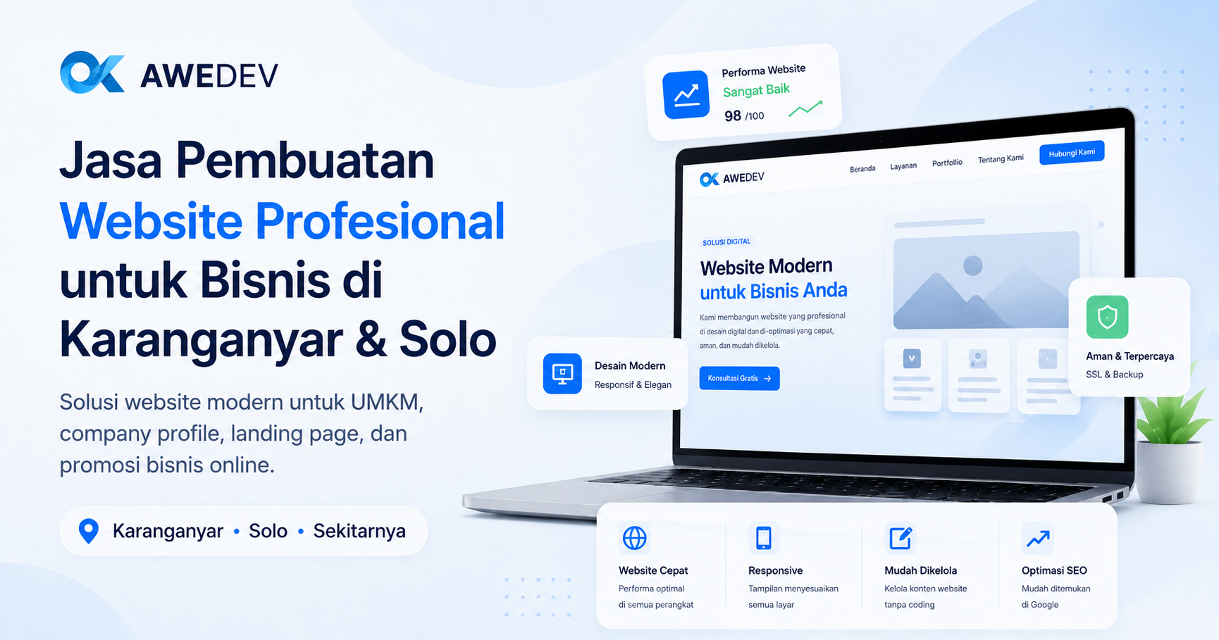 Thumbnail artikel Jasa Pembuatan Website Profesional di Karanganyar dan Solo untuk Bisnis yang Ingin Tampil Lebih Terpercaya