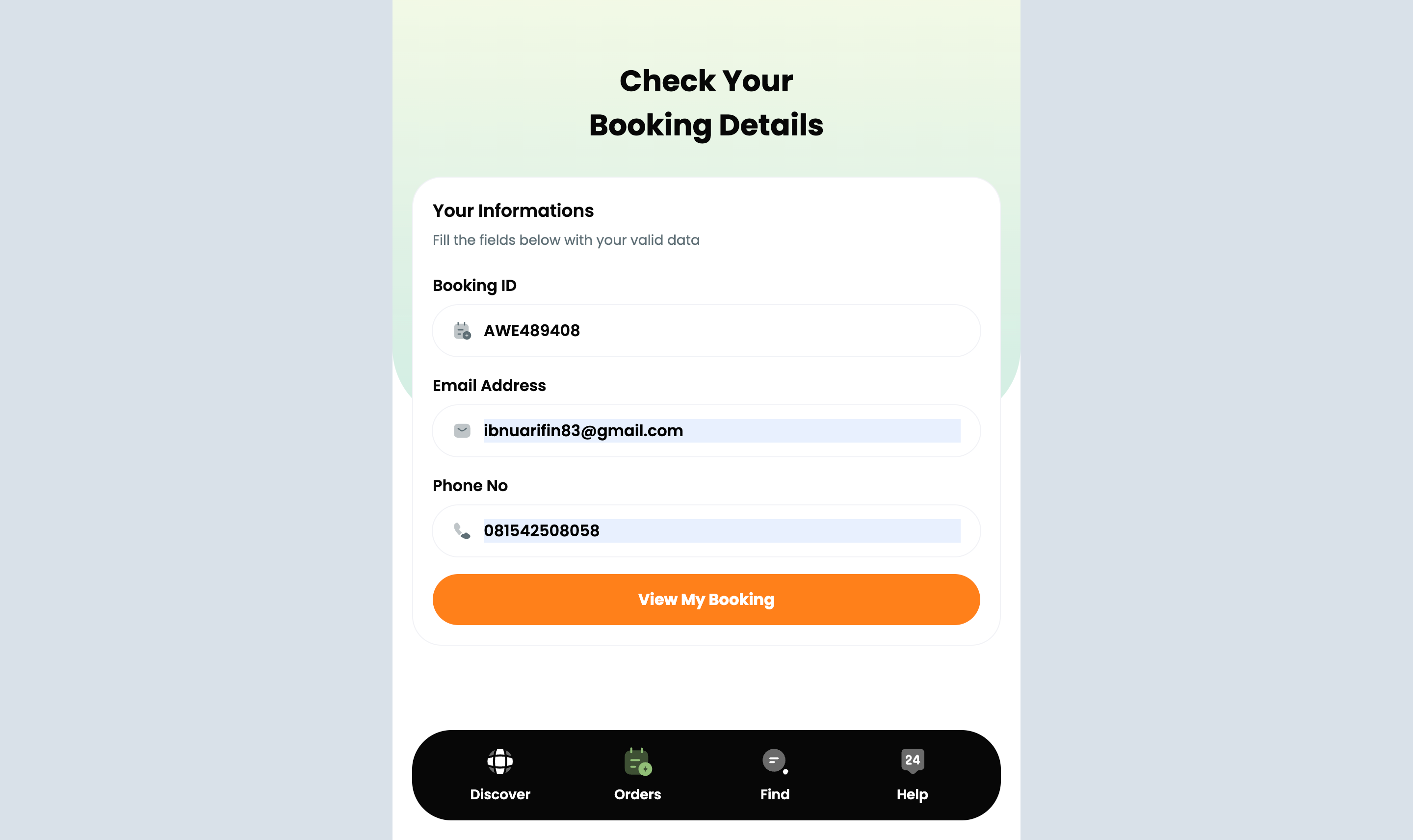 Screenshot Web Booking kos kosan 