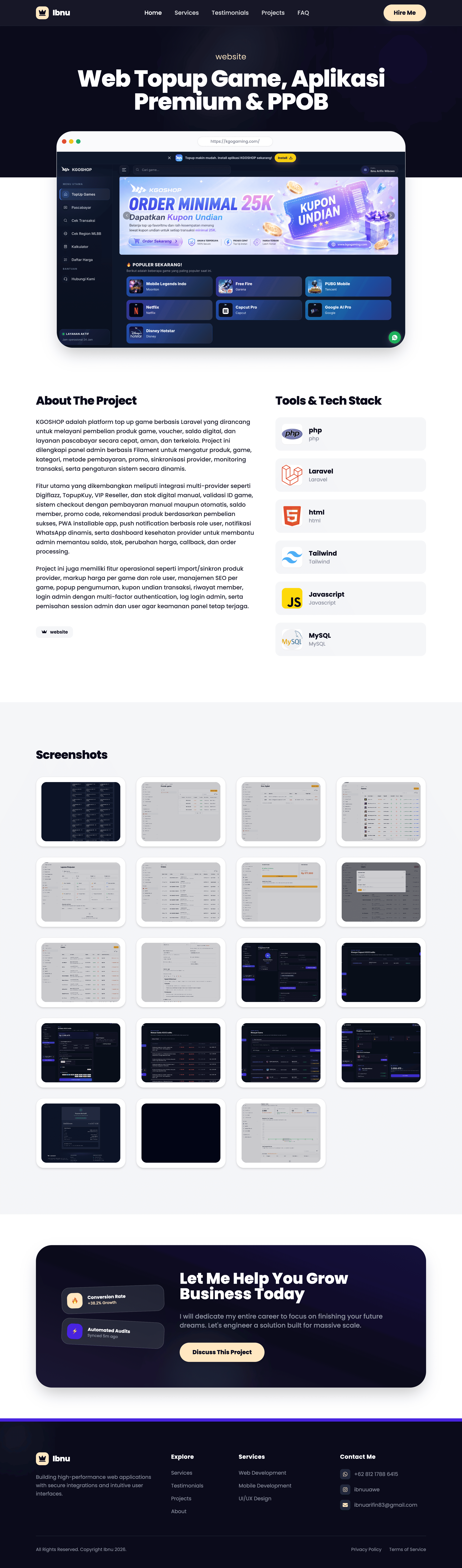 Screenshot Web Portfolio